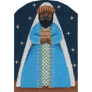 click here to view larger image of Nativity - Dome Blue Wise Man (hand painted canvases)