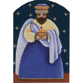 click here to view larger image of Nativity - Dome Yellow Wise Man (hand painted canvases)