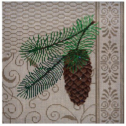 click here to view larger image of Pine Cone Patchwork (hand painted canvases)