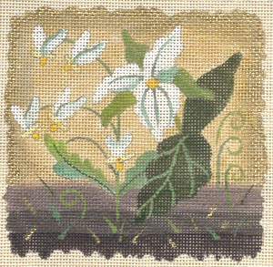 click here to view larger image of  Ivory Woods Trillium (hand painted canvases)