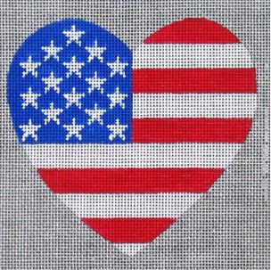 click here to view larger image of Old Glory Heart (hand painted canvases)