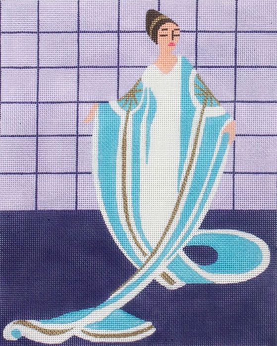 click here to view larger image of Erte Purple Lady (hand painted canvases)
