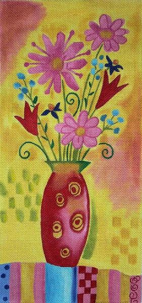 click here to view larger image of Flowers in Vase (hand painted canvases)