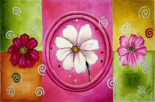 click here to view larger image of Pink & White Sections (hand painted canvases)