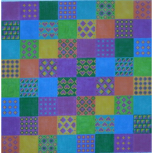 click here to view larger image of Checkerboard Patchwork - Neon (hand painted canvases)