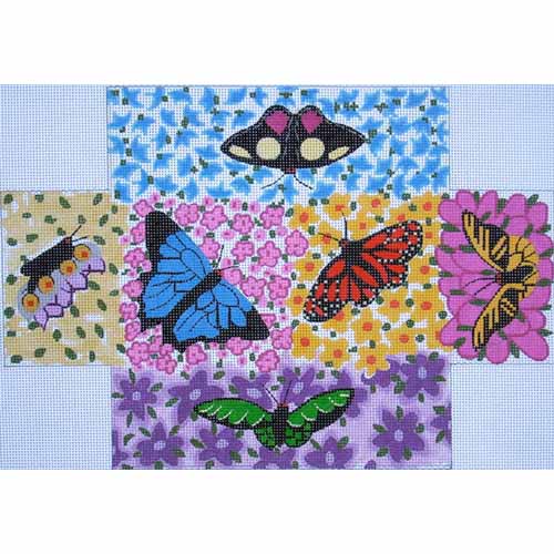 click here to view larger image of Butterfly/Floral Brick Cover (hand painted canvases)