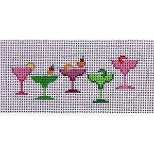click here to view larger image of Flip Flop - Margarita Glasses (hand painted canvases)