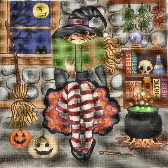 Stitching Girl - Witch hand painted canvases 