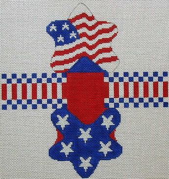click here to view larger image of Basket - Stars and Stripes (hand painted canvases)