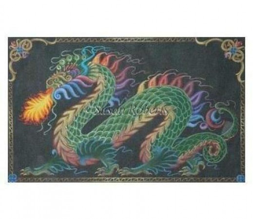 click here to view larger image of Dragon (white canvas) (hand painted canvases)