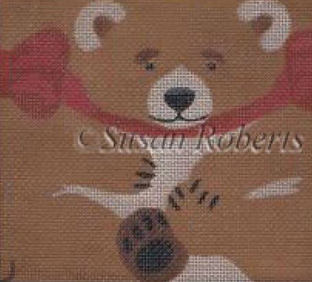 click here to view larger image of Brown Bear Tissue Roll Ornament    (hand painted canvases)