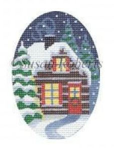 click here to view larger image of Christmas Cottage (hand painted canvases)