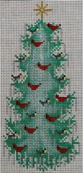 click here to view larger image of Birds Christmas Tree Sign  (hand painted canvases)