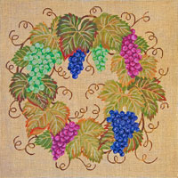 click here to view larger image of Grape Wreath (hand painted canvases)