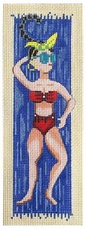 click here to view larger image of Red Bikini Sunbather (hand painted canvases)