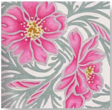 click here to view larger image of Pink Floral (hand painted canvases)