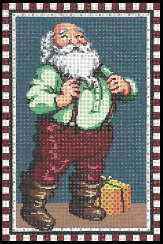 click here to view larger image of Checkered Santa (hand painted canvases)