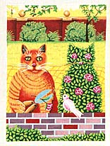 click here to view larger image of Hedge Cat (hand painted canvases)