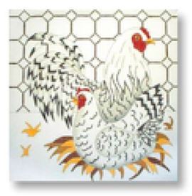 click here to view larger image of Black/White Chickens (hand painted canvases)
