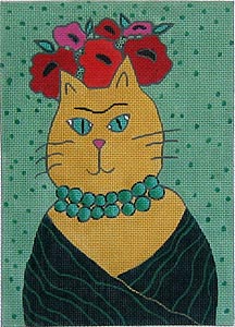 click here to view larger image of Frida Cat (hand painted canvases)