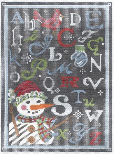 click here to view larger image of ABC Winter Sampler - Chalk Background (hand painted canvases)