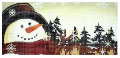 click here to view larger image of Snowman/Brown (hand painted canvases)