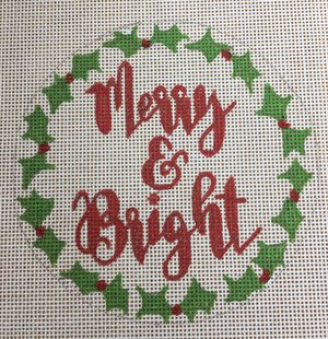 click here to view larger image of Merry and Bright (hand painted canvases)