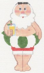 click here to view larger image of Swimming Santa (hand painted canvases)