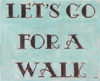 click here to view larger image of Let's Go for a Walk/Teal (hand painted canvases)