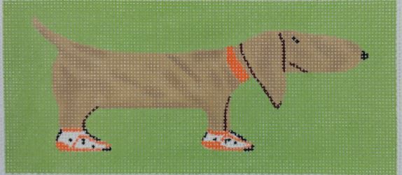 click here to view larger image of Dog in Shoes (hand painted canvases)