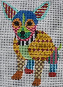 click here to view larger image of Colorful Chihuahua (hand painted canvases)