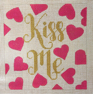 click here to view larger image of Kiss Me - Square (hand painted canvases)