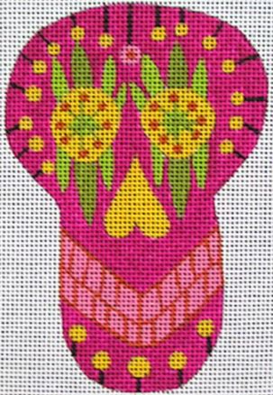 click here to view larger image of Raspberry Sugar Skull Ornament (hand painted canvases)