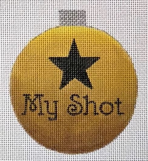 click here to view larger image of My Shot Ornament (hand painted canvases)