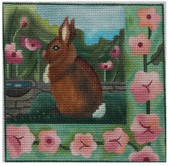 click here to view larger image of Garden I Bunny (hand painted canvases)