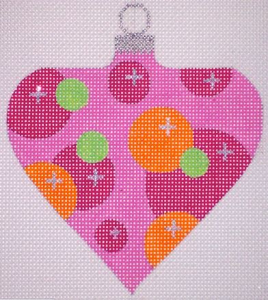 click here to view larger image of Atomic Christmas Pink Bubble Bauble (hand painted canvases)