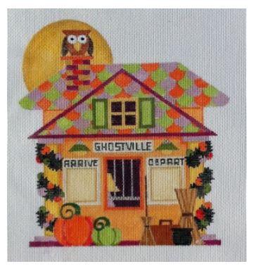 click here to view larger image of Halloween Train Depot (hand painted canvases)