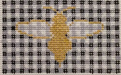 click here to view larger image of Bee and Gingham (hand painted canvases)