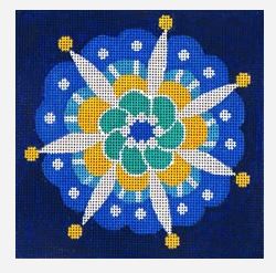 click here to view larger image of Blue Pinwheel Single (hand painted canvases)
