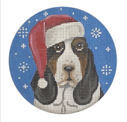 click here to view larger image of Basset Hound Santa (hand painted canvases)