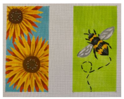 click here to view larger image of Sunflower/Bee Eye Glass Case (hand painted canvases)
