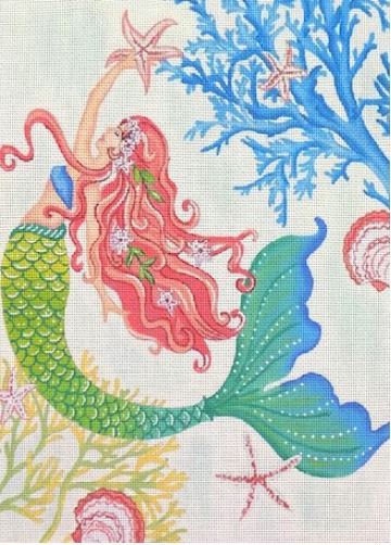 click here to view larger image of Mermaid w/Seastar (hand painted canvases)
