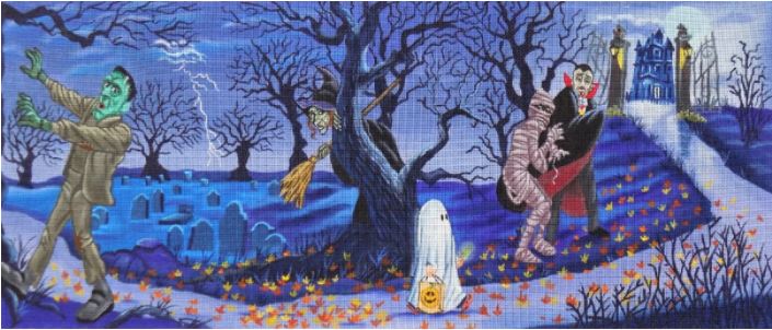 click here to view larger image of Fright Night (hand painted canvases)