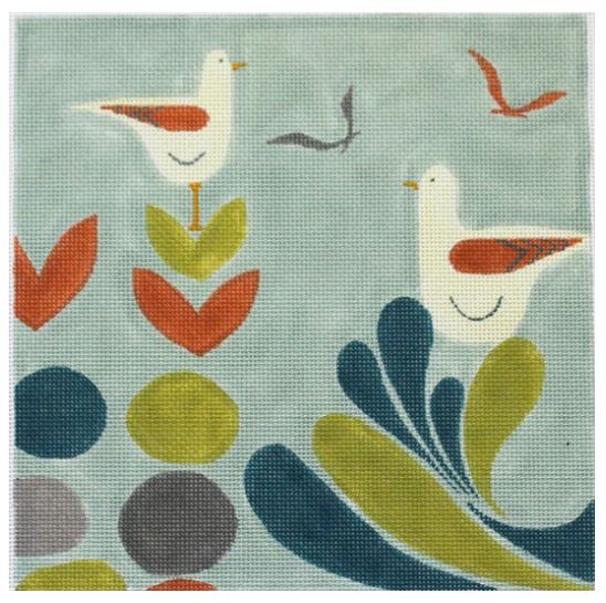 click here to view larger image of Mid Century Art - Birds by the Sea (hand painted canvases)
