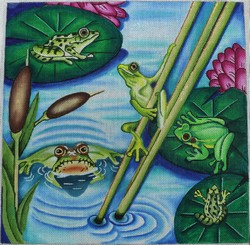click here to view larger image of Frog Pond (hand painted canvases)