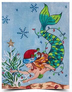 click here to view larger image of Christmas Mermaid (hand painted canvases)