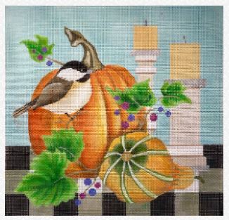 click here to view larger image of Autumn Chickadee (hand painted canvases)