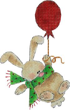 click here to view larger image of Bunny on a Balloon (hand painted canvases)