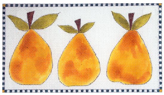 click here to view larger image of 3 Little Pears (hand painted canvases)