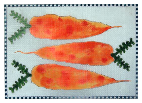 click here to view larger image of 3 Little Carrots (hand painted canvases)